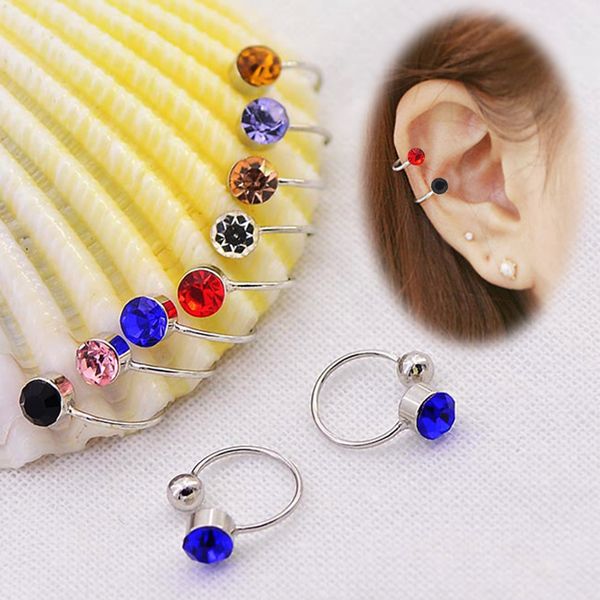 

new sale 1pair crystal ear clip women u shaped no ear hole party girls earrings drop shipping, Silver