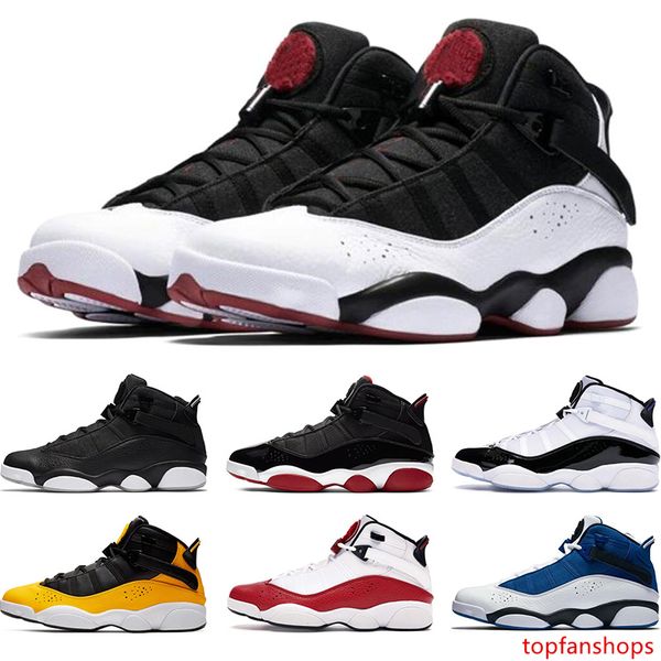 

6 rings men basketball shoes bred concord matte silver taxi white university red mens trainers athletic sports sneakers size 7-13
