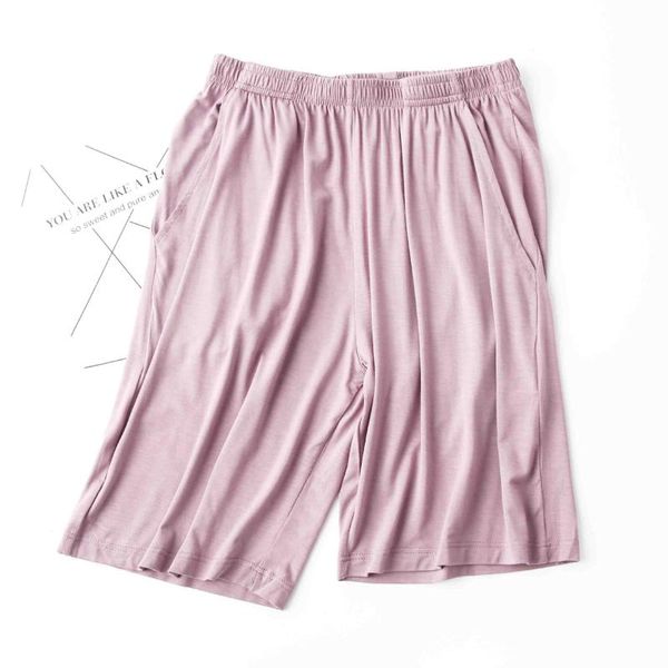 

women's sleepwear summer cotton modal female sleep pants thin single-piece shorts loose large size casual pocket home, Black;red