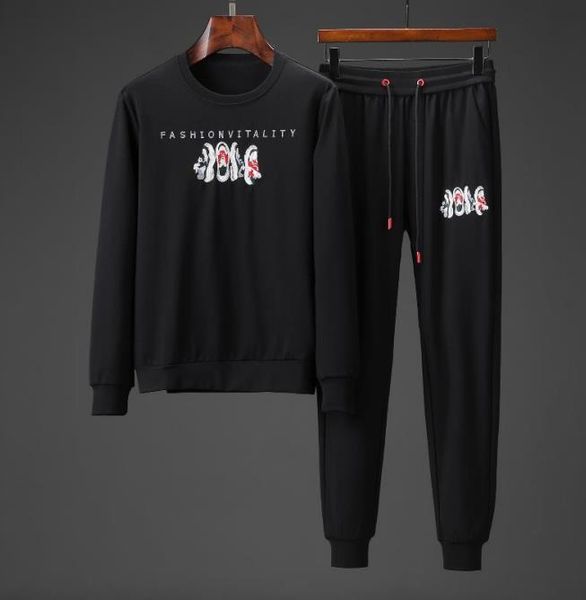 

men designer tracksuit jogger mens brand pants style warm winter autumn two pieces fashion o-neck long sleeve pant letter clothing -3xl n05, Gray