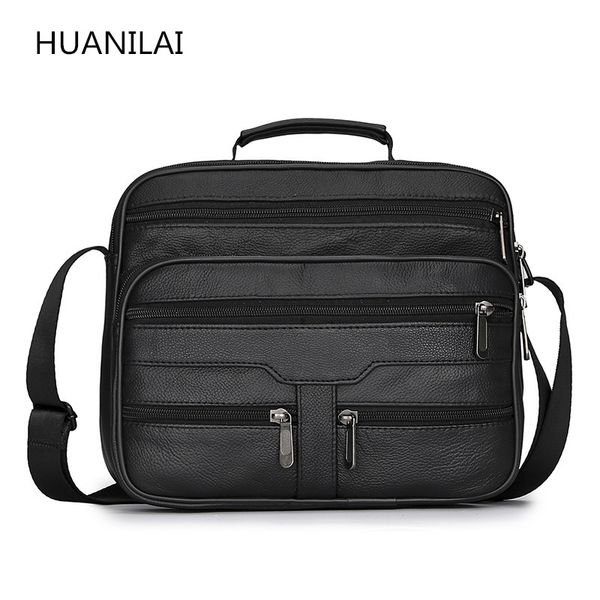 

huanilai men leather bags messenger bag for men shoulder bag crossbody bags retro black high capacity handbags ty009