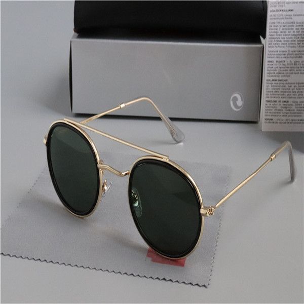 

2020 wholesale-new classic round sunglasses eyewear metal gold frame sun glasses men women mirror sunglasses 3547, White;black