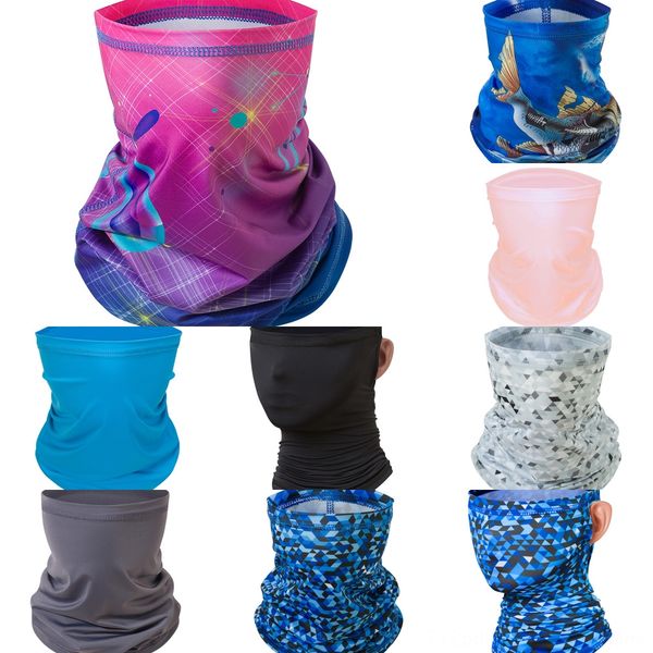 

0xch2 sports summer cycling half face mask ice cool silk outdoorscarf breathable cycling anti-uv neck facemask fishing, Black