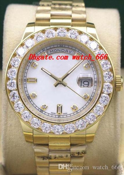 

6 стиль роскошные часы 41мм 18k желтое золото bigger алмазный циферблат безель часы автоматическая моды мужские часы наручные часы бесплатна, Slivery;brown