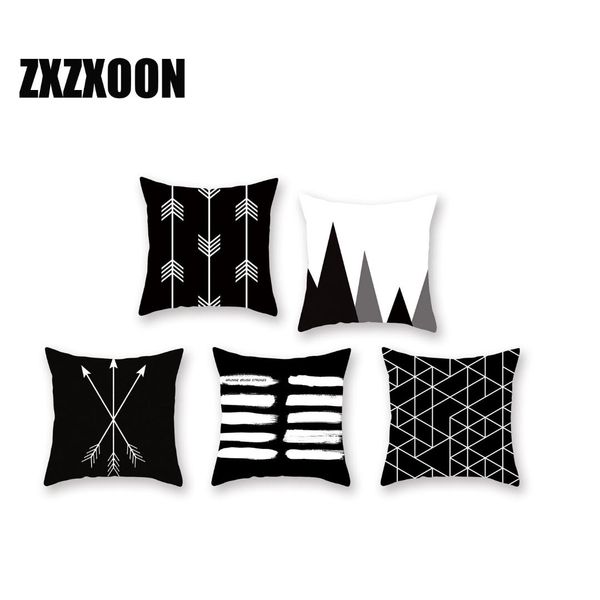 

black and white geometric stripe wave throw pillows cushion covers case polyester cojines decorativos para sofa car home bedroom