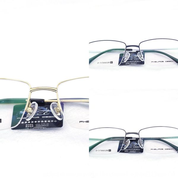 

2020 ultra light titanium myopia glasses business and women's square titanium frame half frame men's optical myopia glasses p9905, Silver