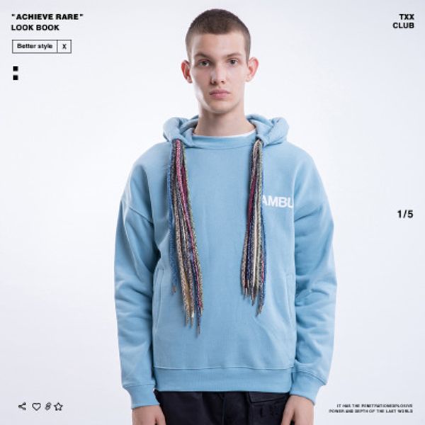 

mens hiphop hoodies trendy viscera hoodie luxury letter ambush clothes mens street clothes 2019 new womens pullover 4 colors for wholesale, Black