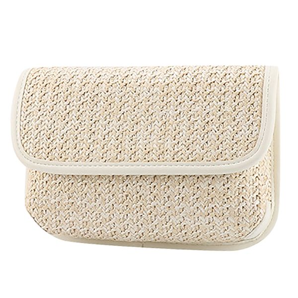 

fashion casual sport neutral outdoor weaving flip messenger chest waist bag straw bag