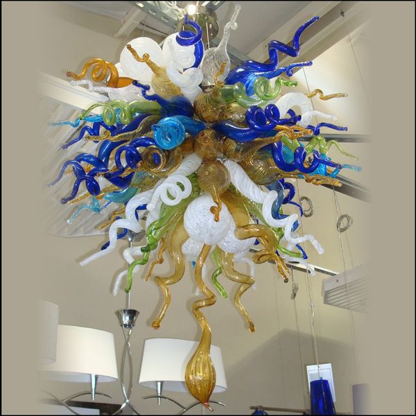 Chihuly Style Hanging Diy Murano Glass Ceiling Decor Chandelier Custom Decorative Hand Blown Glass Villa Lighting Chandelier For Dining Room Cool