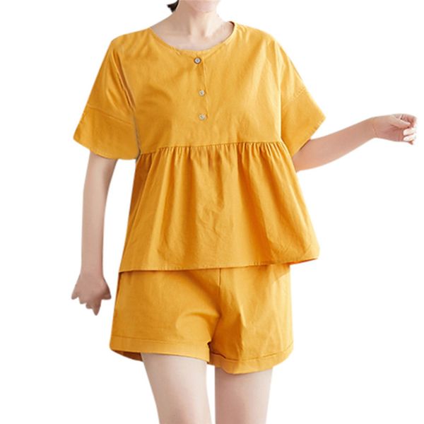 

o neck two piece shorts set short sleeve 2 piece set women summer pockets women's suit solid casual conjuntos de mujer 40may24, White