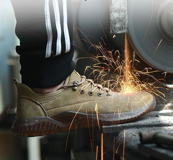 

dropshipping indestructible shoes men steel toe cap safty shoes genuine leather anti-smashing anti-piercing work boots, Black;brown