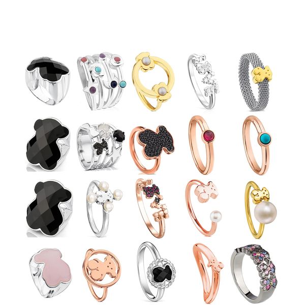 

fahmi 100% 925 sterling silver classic cute bear rings original jewelry needs real pictures contact customer service, Slivery;golden