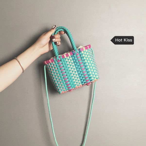 

baggage girls new summer fashion single shoulder straw braided bag slant handbag of 2019