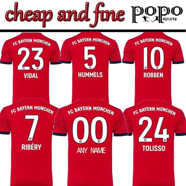 

18 19 uper bayern munich and fine occer jer ey 10 rooben 6 thiago 7 ribery 5 hummel embroidery logo