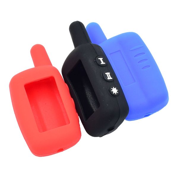 

silicone car key case remote fob cover protector skin for starline a4 a6 a8 a9 v5 24v two way car alarm system lcd keychain bag