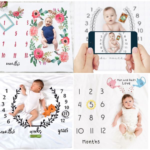 

baby blanket newborn swaddle stroller bedding wrap p background cloth monthly growth number pgraphy props