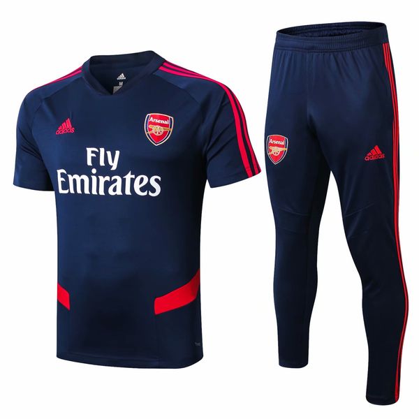 

2019/20 new ar s short sleeve tracksuit soccer chandal henry maillot de foot 2019 2020 bergkamp d.ceballos training suit, Blue;black