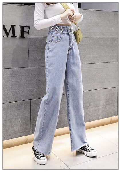 

blue mop the floor jeans female retro feeling