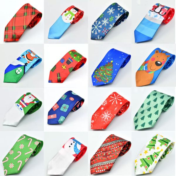 

рождество шеи галстук для санта-клауса снеговик оленей рождественская елка мужчины женщины печати партия одеваются галстук рождественские ук