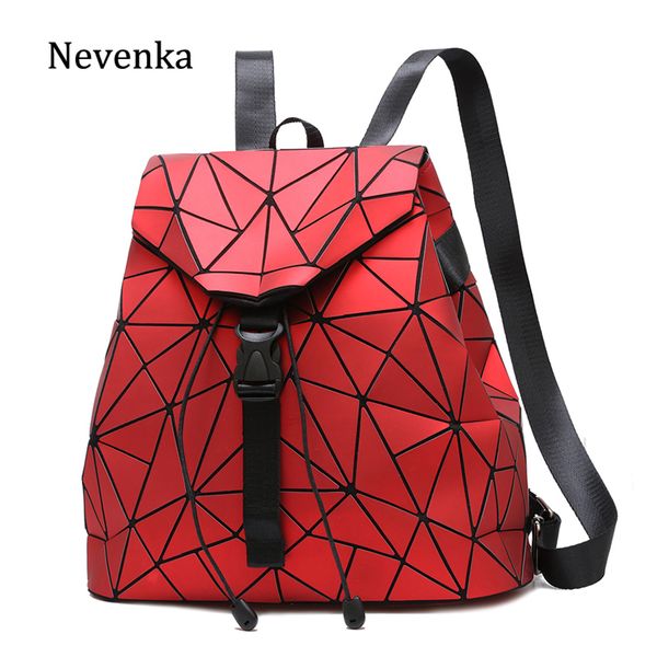 

nevenka female backpack purse women holographic backpack ladies geometric backpacks teenager girl drawstring bags for women 2018