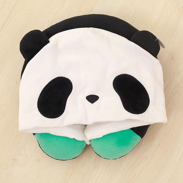 

1pc cartoon animals hooded u-shaped neck pillow car travel air plane home pillow neck head support office cushion travel pillow