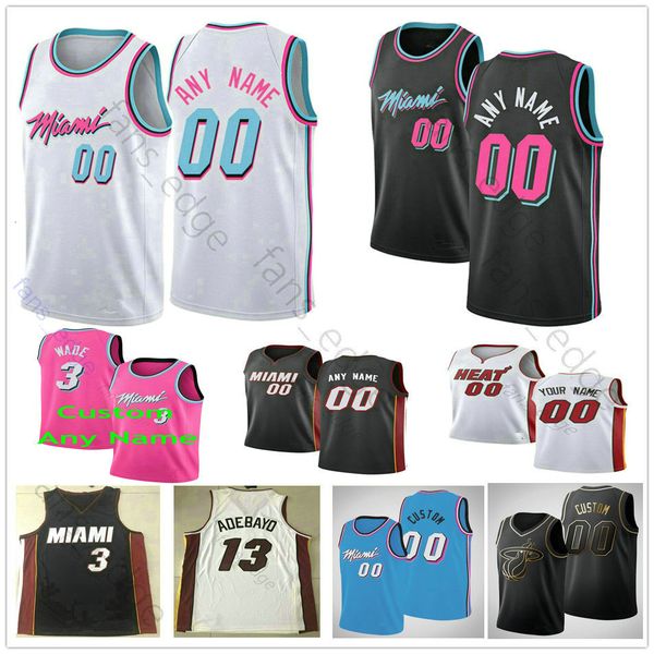 

printed miamiheat 9 kelly olynyk jimmy 22# butler 20 justise winslow 13 bam adebayo 5 derrick jones jr. 0 meyers leonard basketball jersey, Black;red