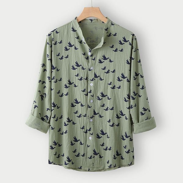 

men's shirt camisas hombre casual long sleeve shirt men streetwear turn-down button hawaii print beach blouse camisa masculin, White;black