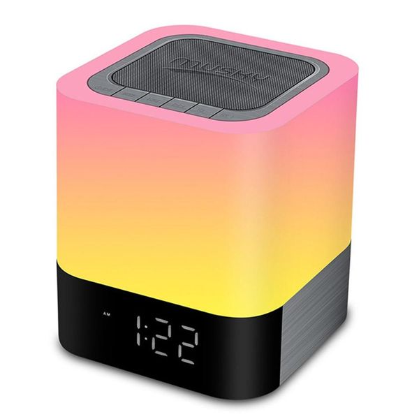 

night lights alarm clock speaker smart touch control dimmable rgb led table lamp for bedroom hifi sound multi-color changing