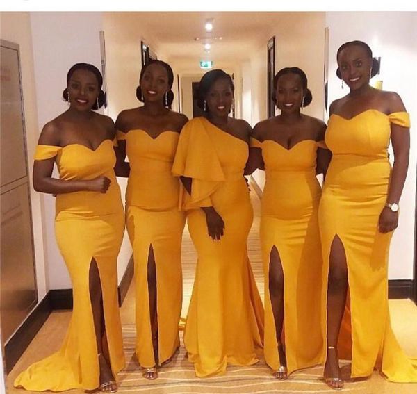 Africano preto meninas vestido de dama de honra 2019 elegante verão jardim do país formal festa de casamento convidado maid of honor vestido plus size custom made