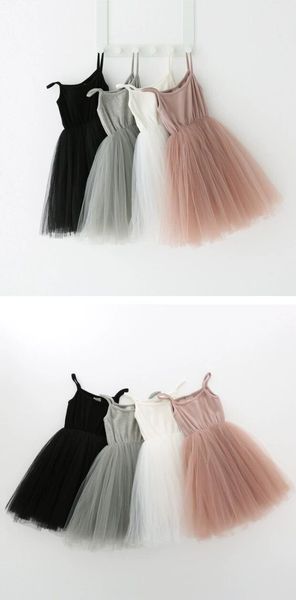 

baby girls lace tulle sling dress children suspender mesh tutu princess dresses 2019 summer boutique kids clothing, Red;yellow
