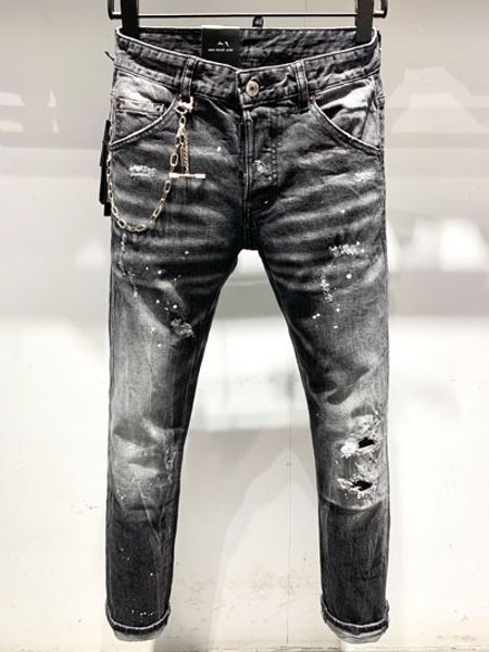 

2020 мужчины big brand new designer письмо d2 печать мужские джинсы big brand дизайнерские джинсы хип-хоп bermuda бесплатная доставка, Blue