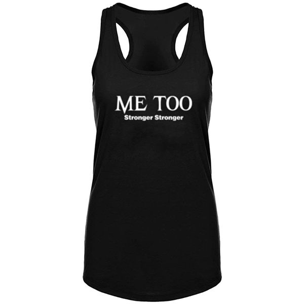 

women's me too stronger together gym workout yoga racerback tank summer letter print tank top, White