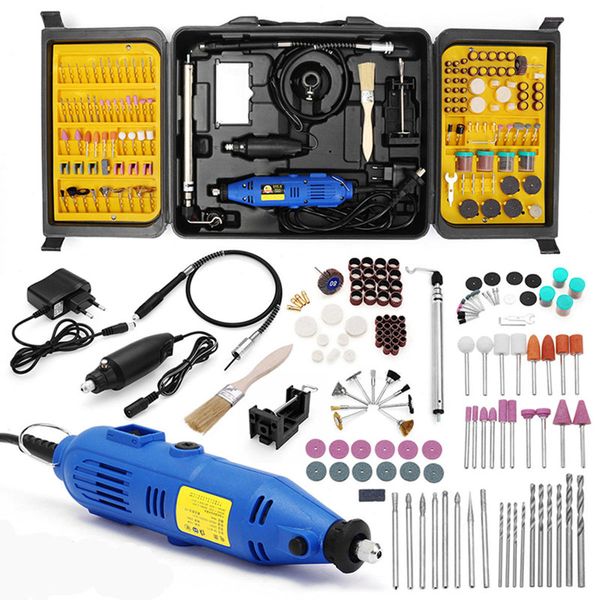 173Pcs Grinding Carving Tool Kit Mini Drill Set Electric Grinder Polishing Machine Craft Grinding