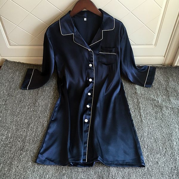 

night dress women cute sleepwear women 2020 sleepshirts nightwear silk nightgowns homewear satin night gown, Black;red