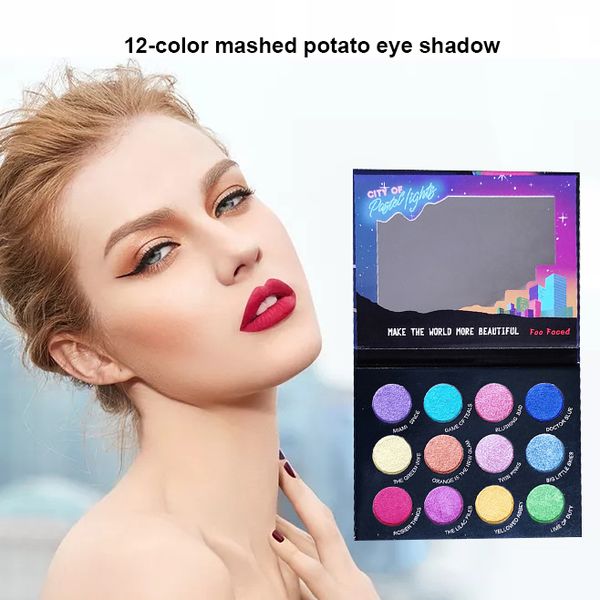 

mashed potato eyeshadow palette 12 color stage makeup pearlescent galaxy palette easy coloring waterproof makeup halloween tslm1