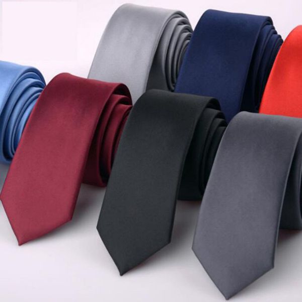 

solid color small tie 6cm thin narrow version formal dress business wedding trendy red blue black tie, Red;black