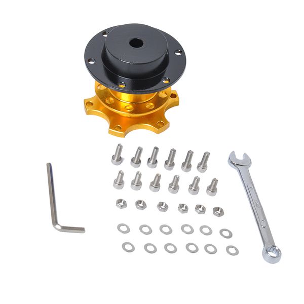 

yellow universal car steering wheel quick release hub racing adapter
