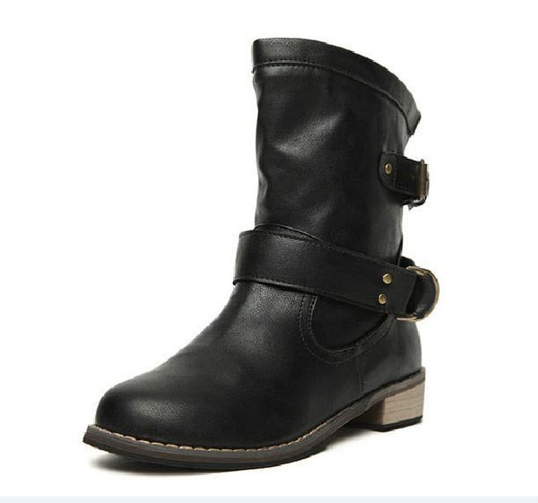 

2018 women martin boots spring and autumn shoes botas feminina female motorcycle ankle fashion shoes women botas mujer, Black