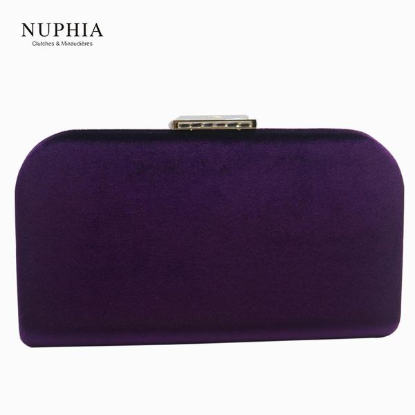 

nuphia velvet hard case box clutch evening bags and evening clutch bags for party prom evening green/purple/navy blue/red y18103004