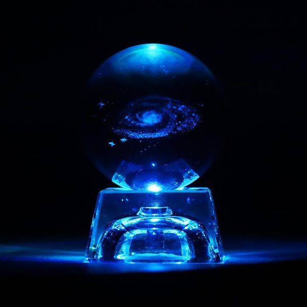 

60mm diameter crystal ball globe galaxy miniatures 3d laser engraved glass ball sphere home decor gifts via lactea