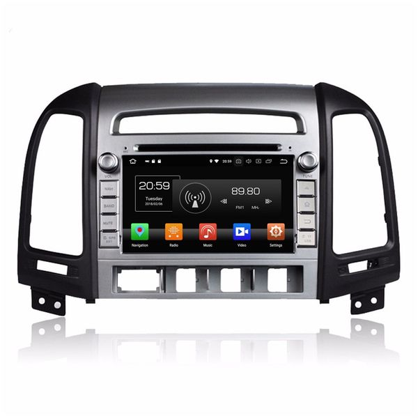 

octa core 2 din 7" android 8.0 car dvd player for hyundai santa fe 2006-2012 rds radio gps bluetooth wifi usb mirror-link 4gb ram 32gb