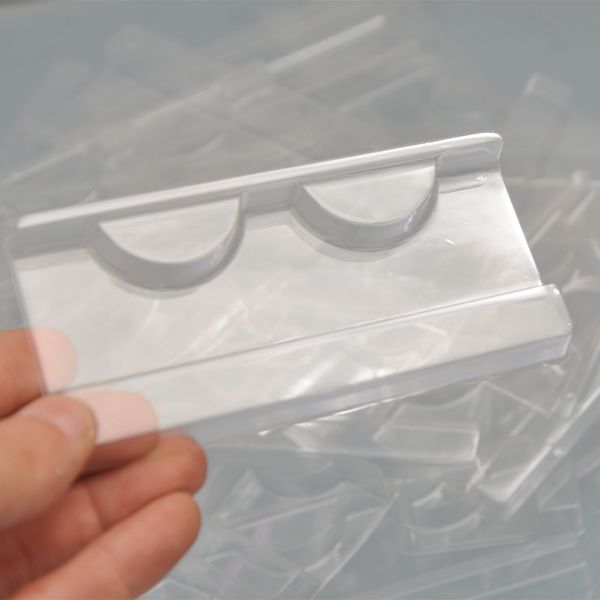

wholesale 100pcs/pack plastic clear lash trays for false eyelash packaging box faux cils 3d 25mm mink eyelashes tray holder insert for case