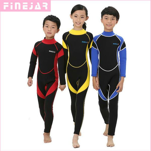 

2.5mm neoprene wetsuits kids swimwears diving suits long sleeves boys girls surfing children rash guards snorkel one pieces h1