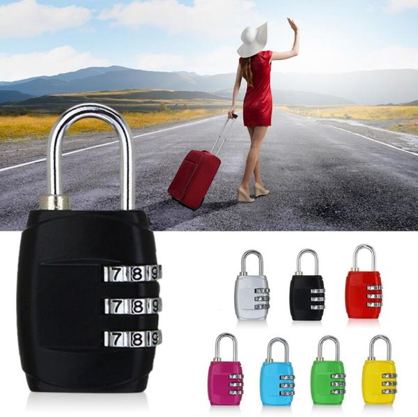 

nice 3 digit dial combination code number lock padlock for luggage zipper bag backpack handbag suitcase drawer durable locks with box gift