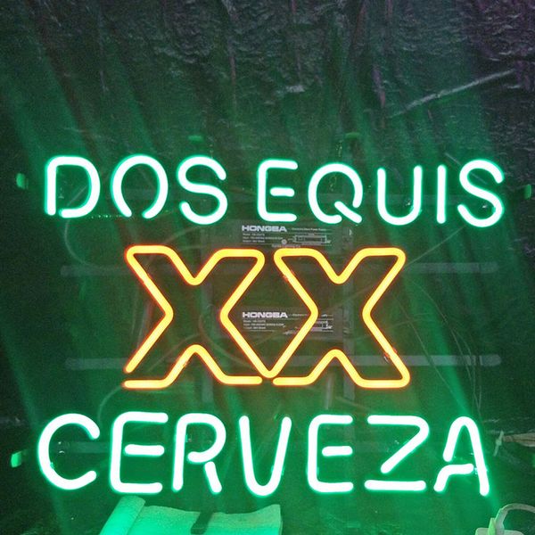 

custom dos equis cerveza neon sign light outdoor bar entertainment advertising display glass neon lamp light metal frame 17'' 20&#