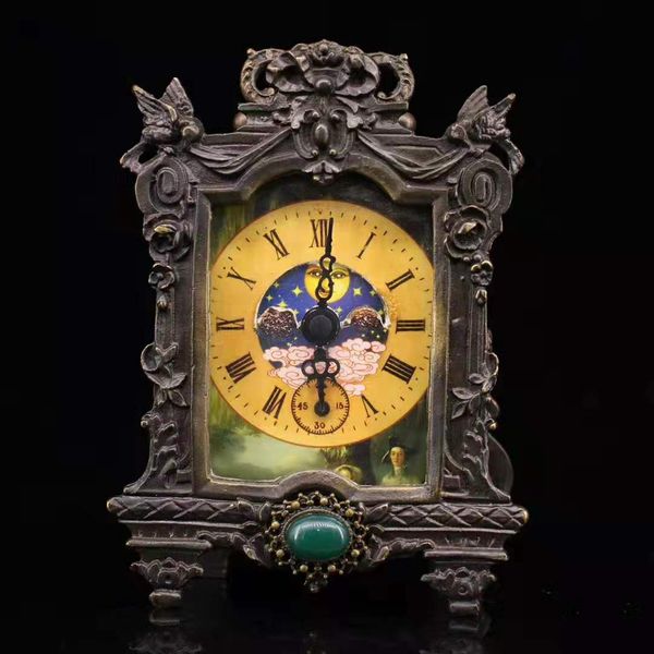 

европейские восхитительная латунь классической механической модель инкрустации gem clock