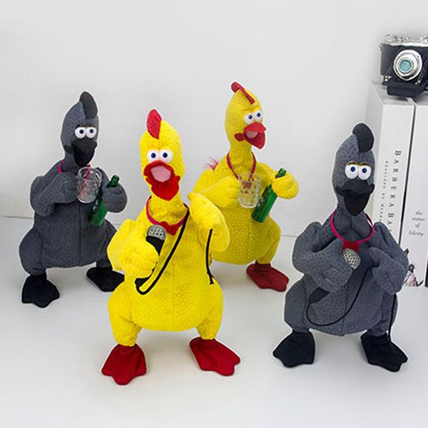 

Electric Chicken Screaming Cock Drinking Beer Karaoke Duck Weird Singing Dancing Prank Funny Grotesque Plush Toys