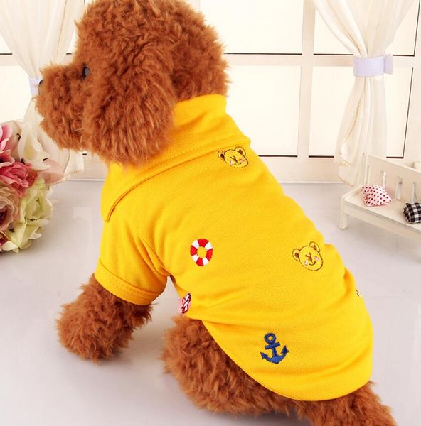 

clearance m pet shirt cotton dog cat vest cartoon teddy chihuahua clothes for pet embroidery xxs xs s m l