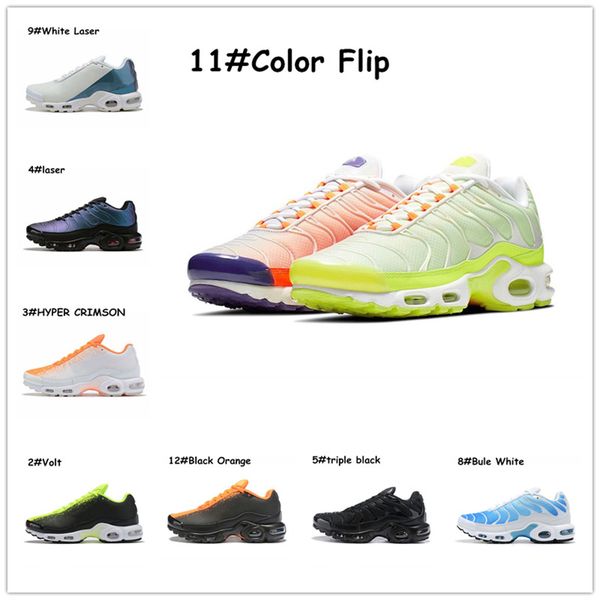 

men white black orange volt color flip new arrivel tn plus running shoes for hyper crimson sports sneakers trainers size 40-45