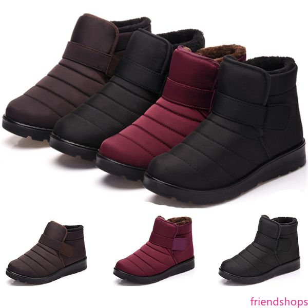 

2020 winter released whole sale warm snow boots for men and women couples plus fluffy waterproof brown cotton shoes size 35-46